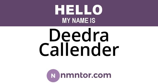 Deedra Callender