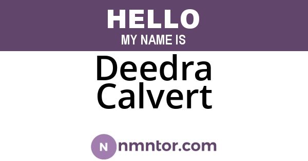 Deedra Calvert