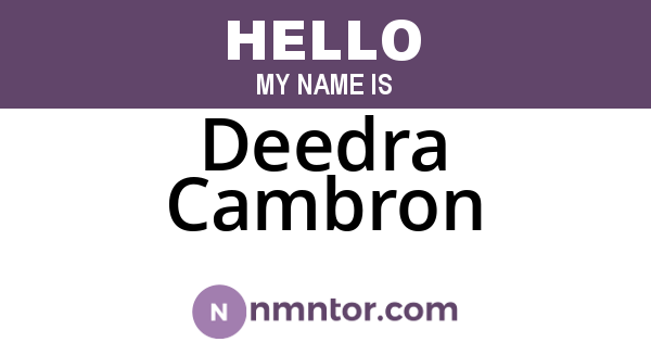 Deedra Cambron