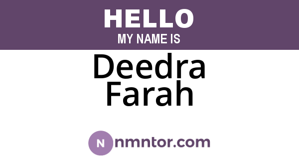 Deedra Farah