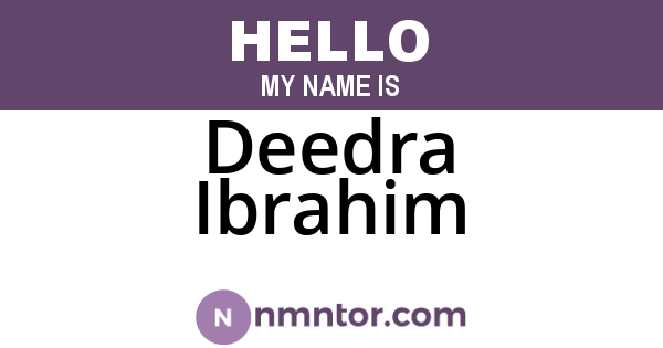 Deedra Ibrahim