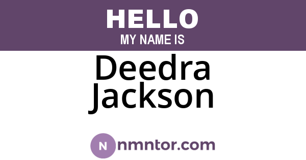 Deedra Jackson