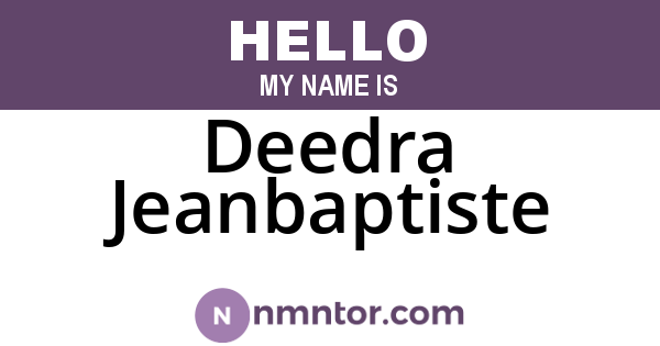 Deedra Jeanbaptiste