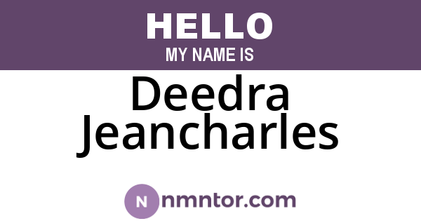 Deedra Jeancharles