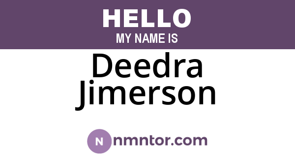 Deedra Jimerson