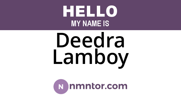 Deedra Lamboy
