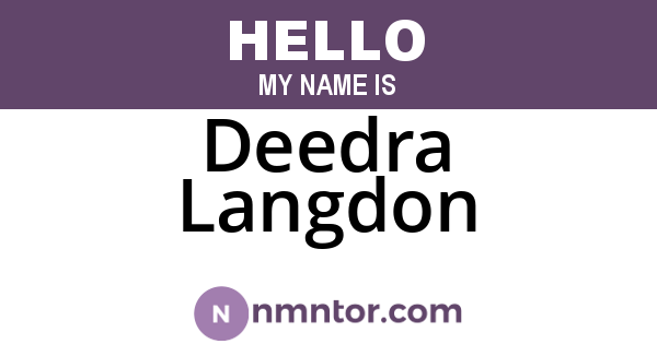 Deedra Langdon
