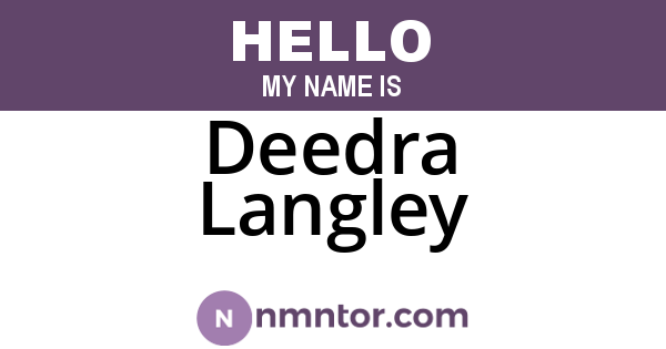 Deedra Langley