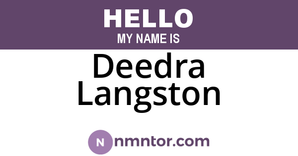 Deedra Langston
