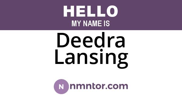 Deedra Lansing