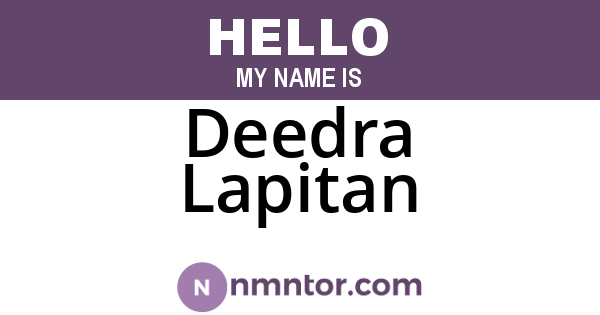 Deedra Lapitan
