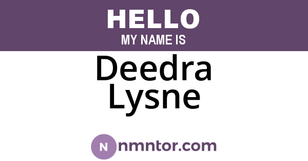 Deedra Lysne