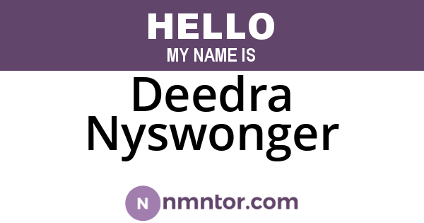 Deedra Nyswonger