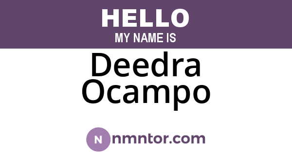 Deedra Ocampo
