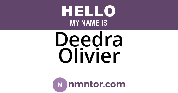 Deedra Olivier