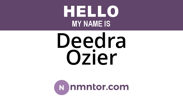 Deedra Ozier