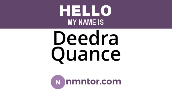 Deedra Quance