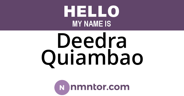 Deedra Quiambao