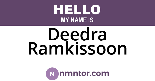 Deedra Ramkissoon