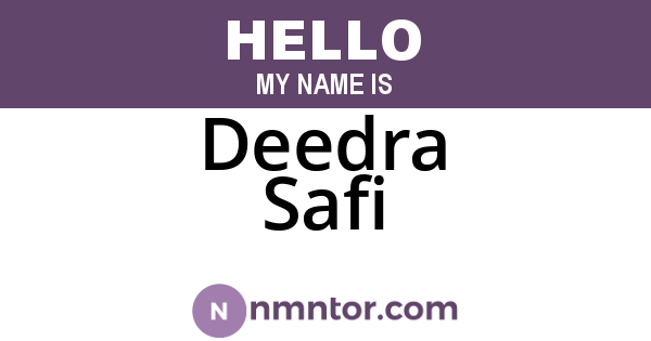 Deedra Safi