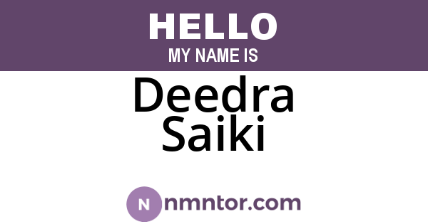 Deedra Saiki