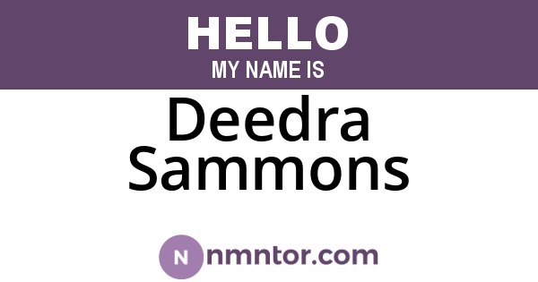 Deedra Sammons