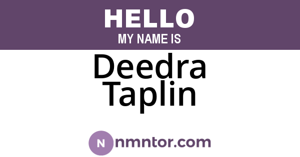 Deedra Taplin