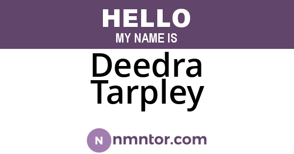 Deedra Tarpley