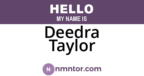 Deedra Taylor