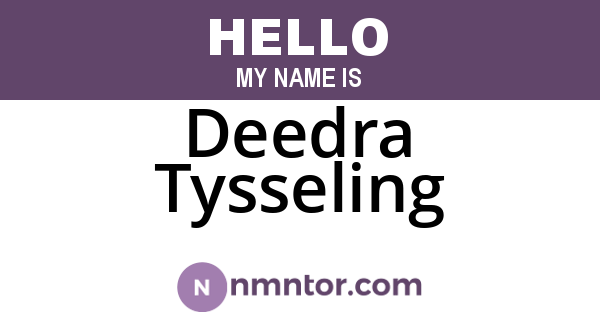 Deedra Tysseling