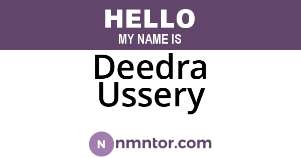 Deedra Ussery