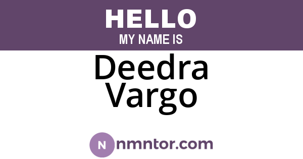 Deedra Vargo