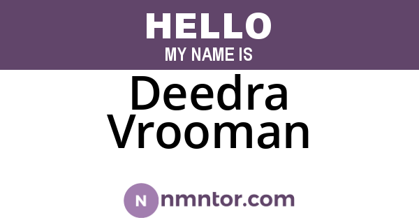 Deedra Vrooman