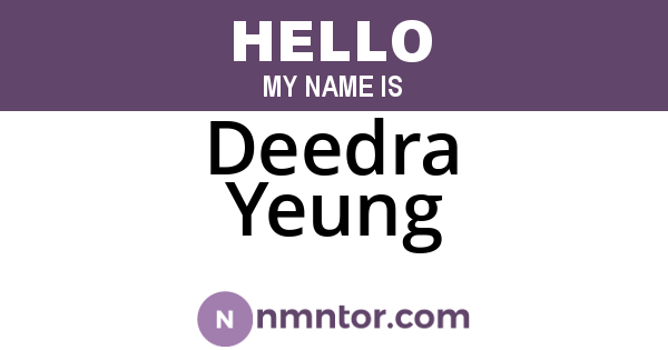 Deedra Yeung
