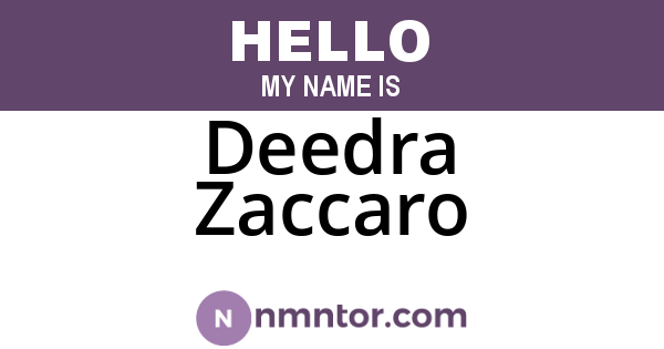 Deedra Zaccaro