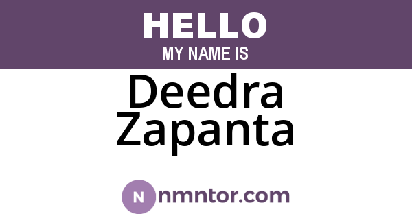 Deedra Zapanta