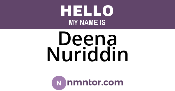 Deena Nuriddin