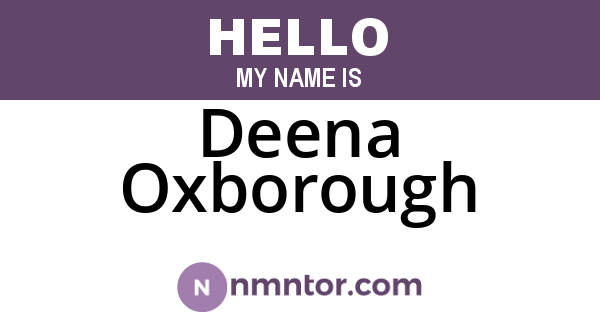 Deena Oxborough