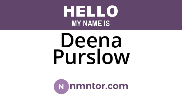 Deena Purslow