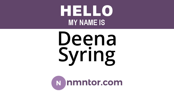 Deena Syring