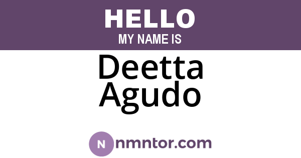 Deetta Agudo