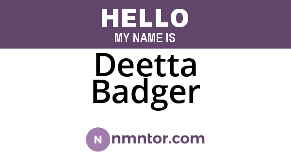 Deetta Badger
