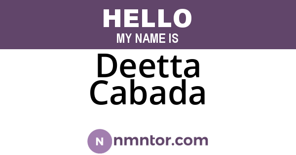Deetta Cabada