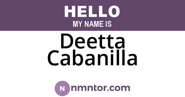 Deetta Cabanilla