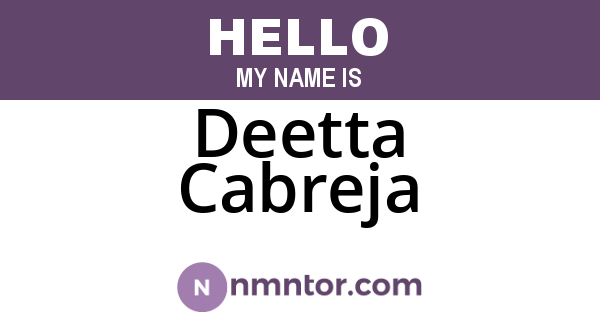 Deetta Cabreja