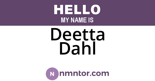 Deetta Dahl
