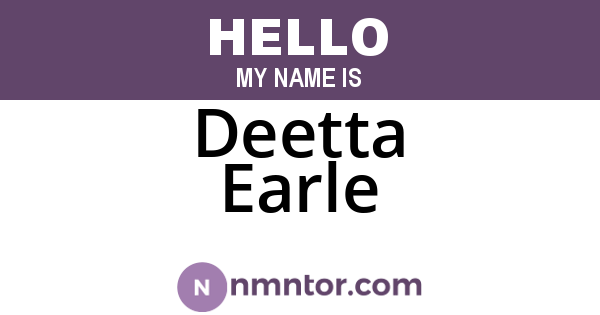 Deetta Earle