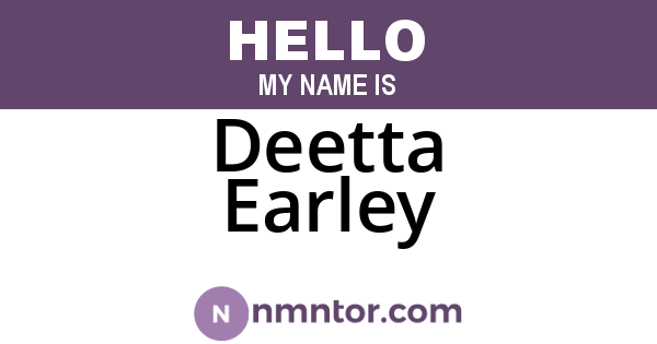 Deetta Earley