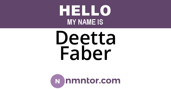 Deetta Faber