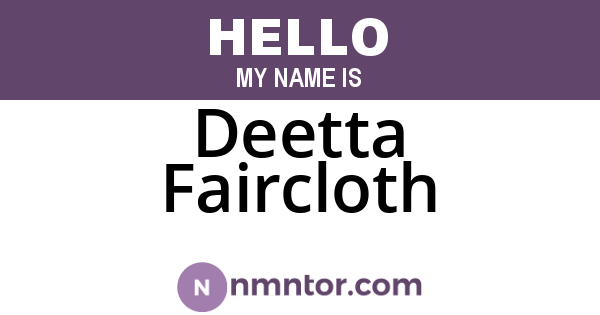 Deetta Faircloth